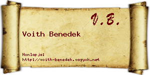 Voith Benedek névjegykártya